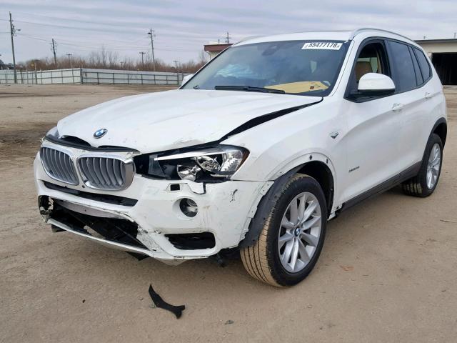 5UXWX9C55G0D78215 - 2016 BMW X3 XDRIVE2 WHITE photo 2