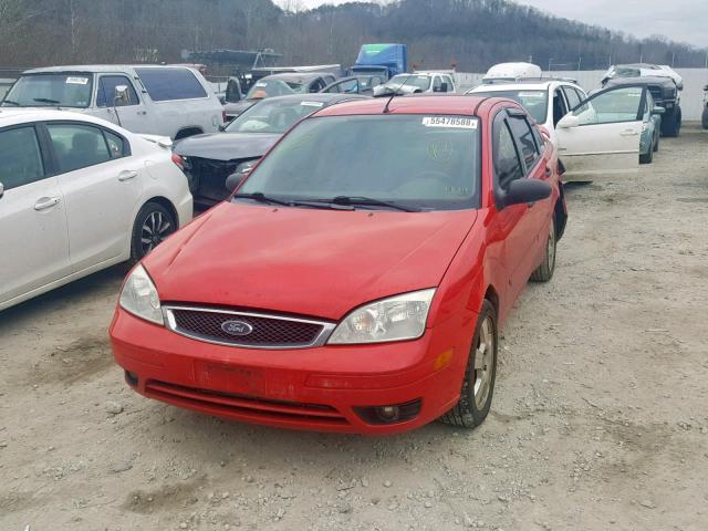 1FAHP34N37W354842 - 2007 FORD FOCUS ZX4 RED photo 2