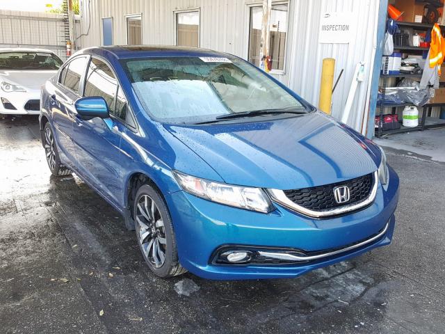 19XFB2F93FE004727 - 2015 HONDA CIVIC EXL BLUE photo 1