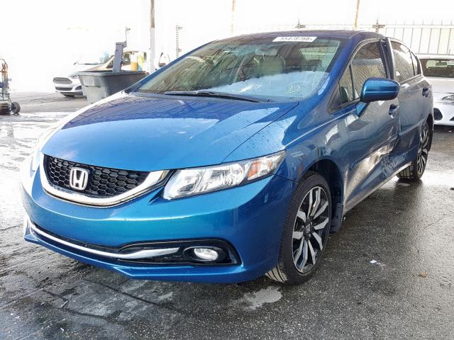 19XFB2F93FE004727 - 2015 HONDA CIVIC EXL BLUE photo 2