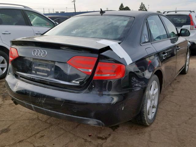 WAULF78K39N036093 - 2009 AUDI A4 2.0T QU BLACK photo 4