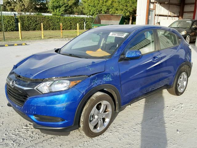 3CZRU5H30JM718339 - 2018 HONDA HR-V LX BLUE photo 2