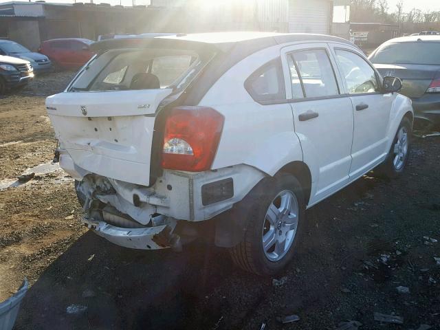 1B3HB48B38D508138 - 2008 DODGE CALIBER SX WHITE photo 4