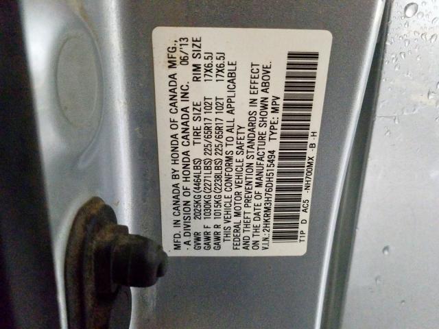 2HKRM3H76DH515494 - 2013 HONDA CR-V EXL  photo 10