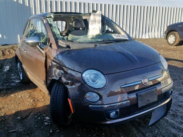 3C3CFFCR2CT187858 - 2012 FIAT 500 LOUNGE BROWN photo 1