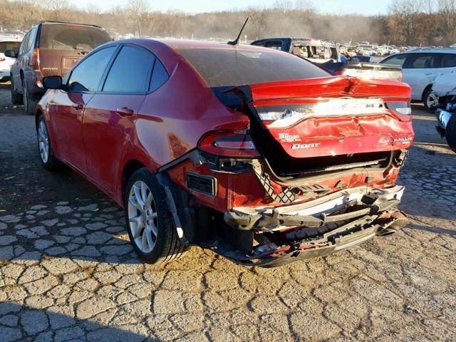 1C3CDFBH0DD641661 - 2013 DODGE DART SXT RED photo 3