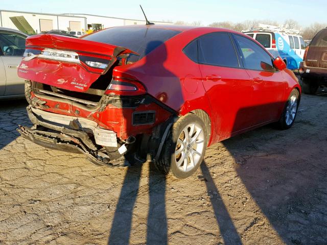 1C3CDFBH0DD641661 - 2013 DODGE DART SXT RED photo 4