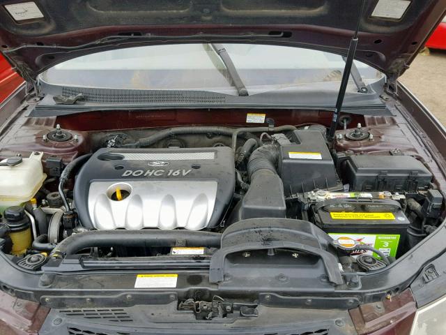 5NPET46C76H155114 - 2006 HYUNDAI SONATA GL BURGUNDY photo 7