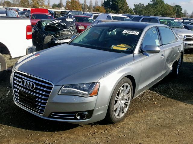 WAURGAFD8DN004564 - 2013 AUDI A8 L QUATT SILVER photo 2