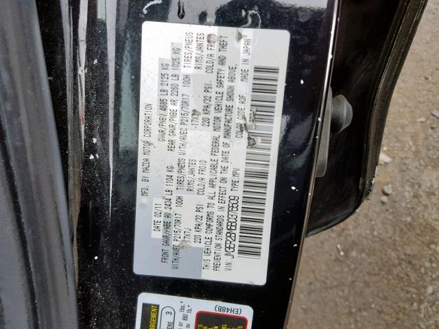 JM3ER2BM6B0376509 - 2011 MAZDA CX-7 BLACK photo 10