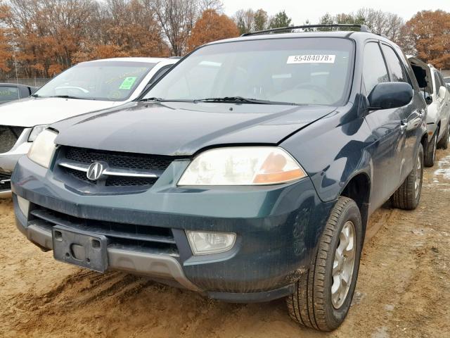 2HNYD18641H540724 - 2001 ACURA MDX TOURIN GREEN photo 2