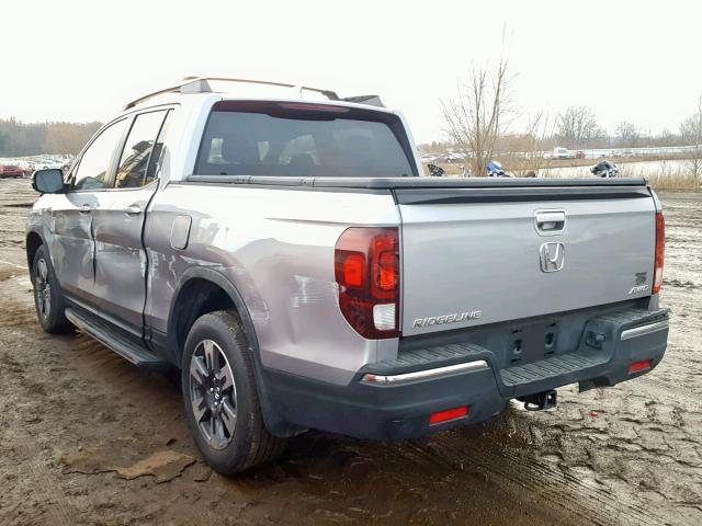 5FPYK3F54HB022783 - 2017 HONDA RIDGELINE SILVER photo 3