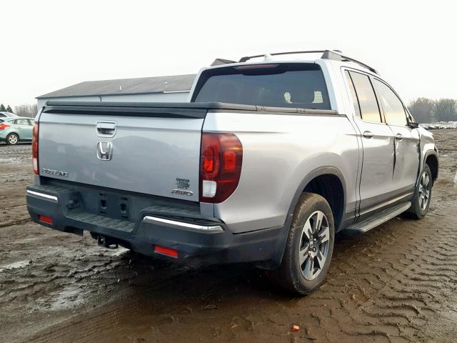 5FPYK3F54HB022783 - 2017 HONDA RIDGELINE SILVER photo 4