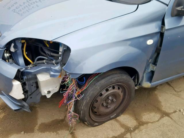 KL1TD56697B169708 - 2007 CHEVROLET AVEO BASE ნაცრისფერი ფოტო 9