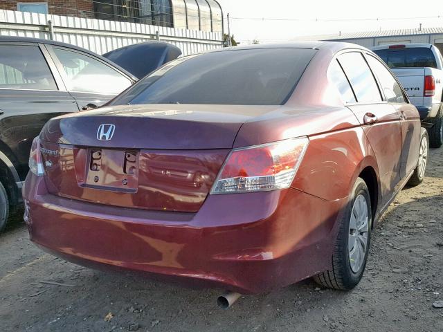 1HGCP26368A134766 - 2008 HONDA ACCORD LX BURGUNDY photo 4