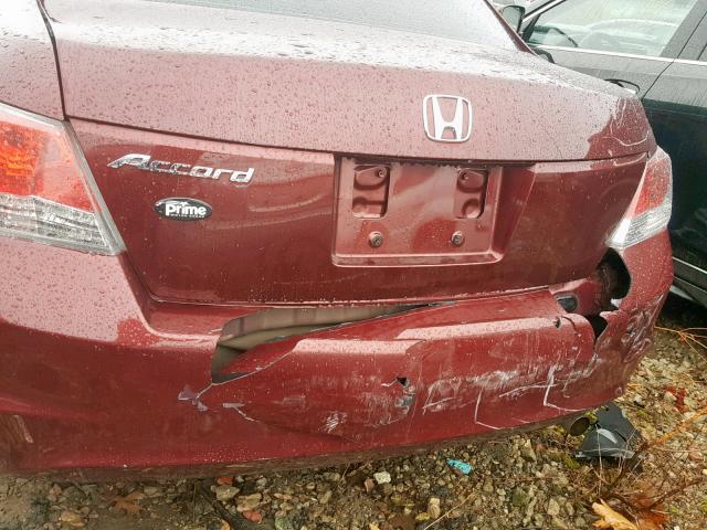 1HGCP26368A134766 - 2008 HONDA ACCORD LX BURGUNDY photo 9