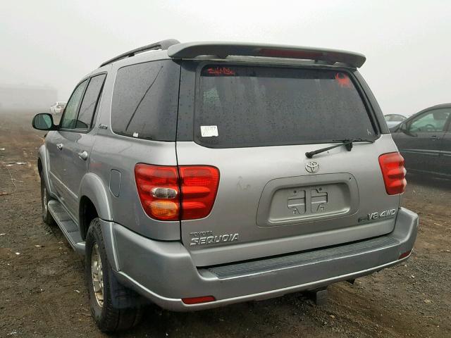 5TDBT48A52S064975 - 2002 TOYOTA SEQUOIA LI SILVER photo 3