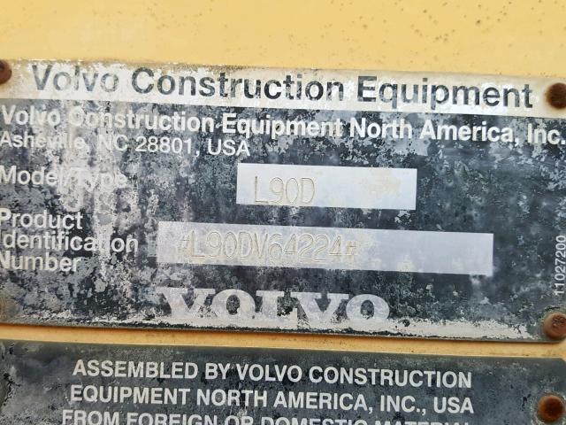 L90DV64224 - 2000 VOLVO L90D Q/C YELLOW photo 10