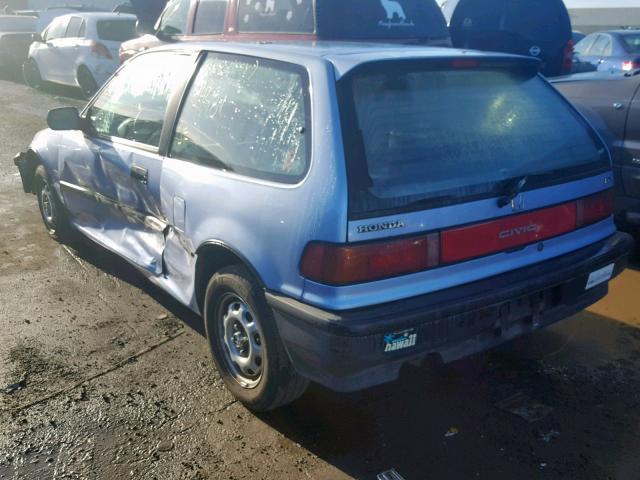 2HGED6455LH513622 - 1990 HONDA CIVIC DX BLUE photo 3