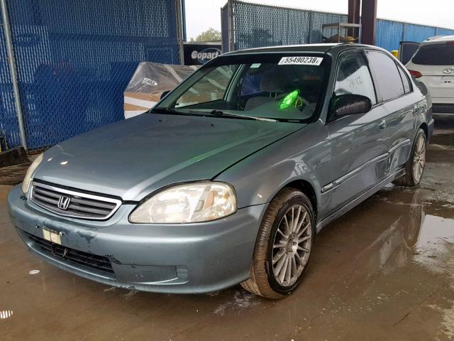 2HGEJ6615YH534500 - 2000 HONDA CIVIC BASE GREEN photo 2