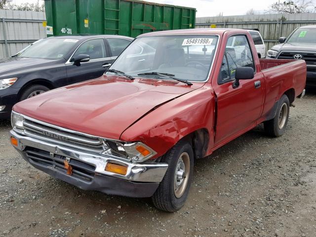 JT4RN81P2M5093597 - 1991 TOYOTA PICKUP 1/2 RED photo 2