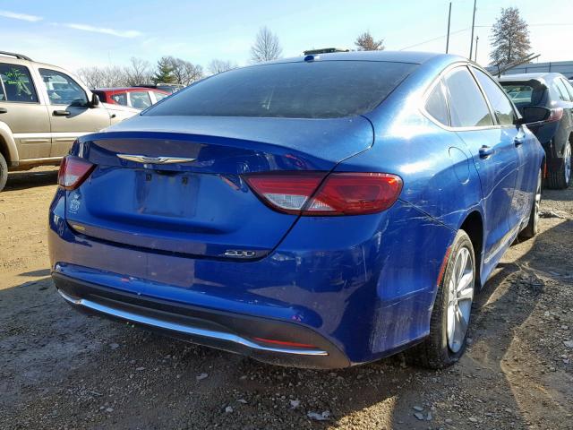 1C3CCCAB2FN590935 - 2015 CHRYSLER 200 LIMITE BLUE photo 4