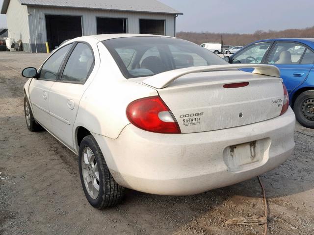 1B3ES56C92D551958 - 2002 DODGE NEON ES WHITE photo 3