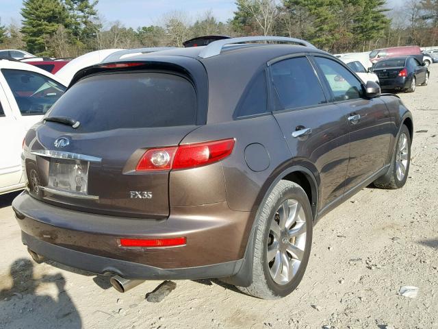 JNRAS08W24X210121 - 2004 INFINITI FX35 BROWN photo 4