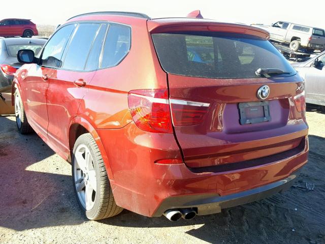 5UXWX7C56BL734132 - 2011 BMW X3 XDRIVE3 RED photo 3