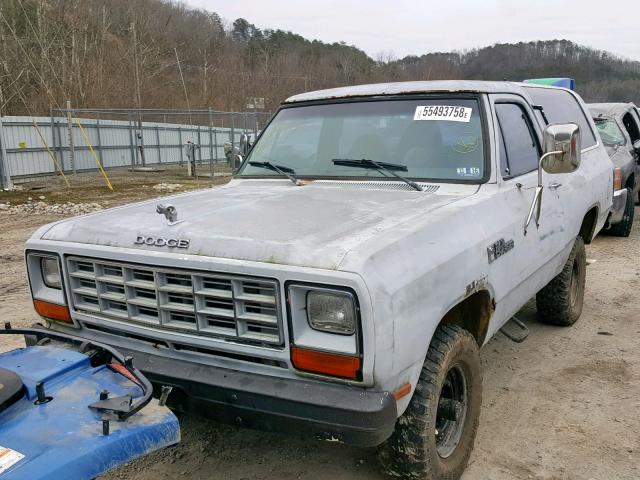 1B4GW12T6FS696139 - 1985 DODGE RAMCHARGER GRAY photo 2