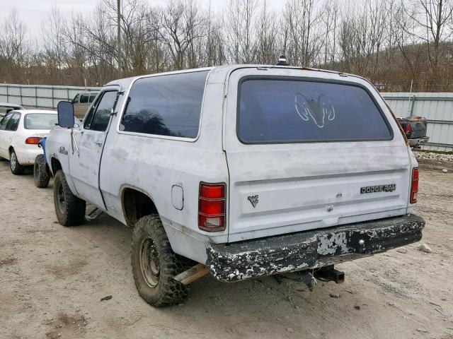 1B4GW12T6FS696139 - 1985 DODGE RAMCHARGER GRAY photo 3