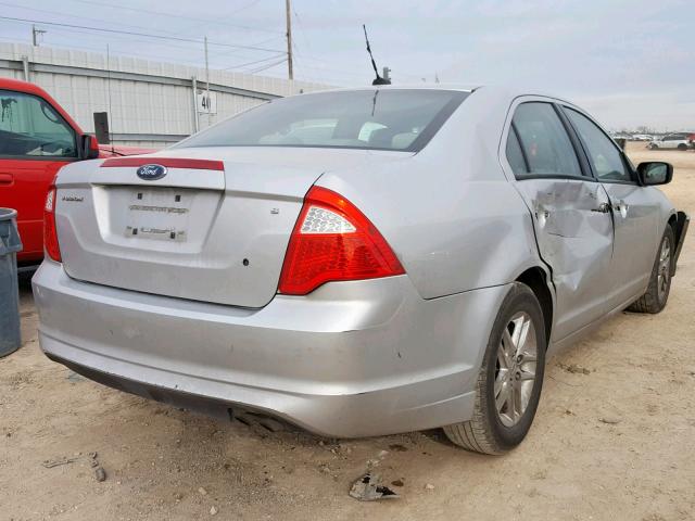 3FAHP0GA1AR242347 - 2010 FORD FUSION S SILVER photo 4