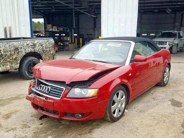 WAUAC48H16K007952 - 2006 AUDI A4 1.8 CAB RED photo 2