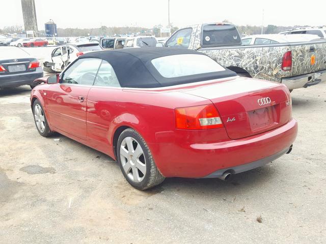 WAUAC48H16K007952 - 2006 AUDI A4 1.8 CAB RED photo 3