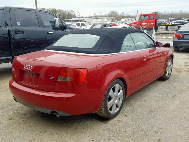 WAUAC48H16K007952 - 2006 AUDI A4 1.8 CAB RED photo 4