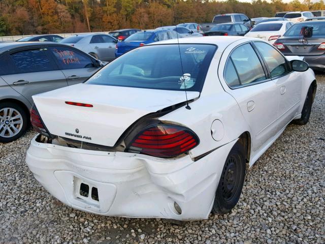 1G2NE52FX4M625580 - 2004 PONTIAC GRAND AM S WHITE photo 4