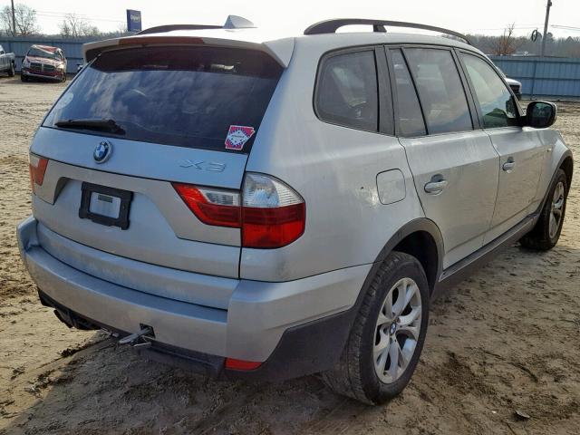 WBXPC9C40AWJ34906 - 2010 BMW X3 XDRIVE3 SILVER photo 4