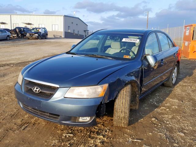 5NPEU46F98H358354 - 2008 HYUNDAI SONATA SE BLUE photo 2