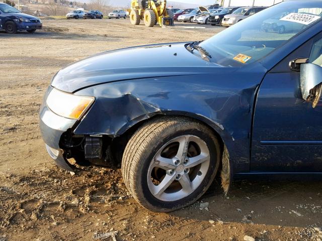 5NPEU46F98H358354 - 2008 HYUNDAI SONATA SE BLUE photo 9