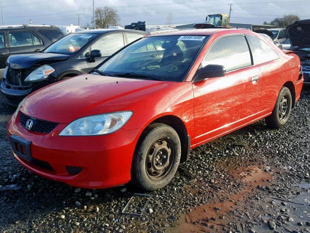 1HGEM22174L066403 - 2004 HONDA CIVIC DX V RED photo 2