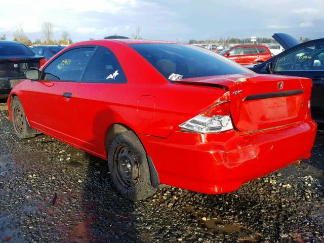 1HGEM22174L066403 - 2004 HONDA CIVIC DX V RED photo 3