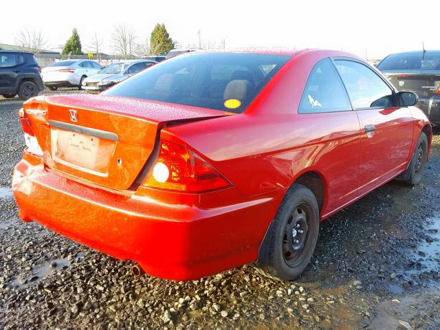 1HGEM22174L066403 - 2004 HONDA CIVIC DX V RED photo 4