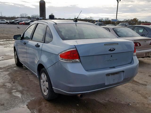 1FAHP34N88W244645 - 2008 FORD FOCUS S/SE BLUE photo 3