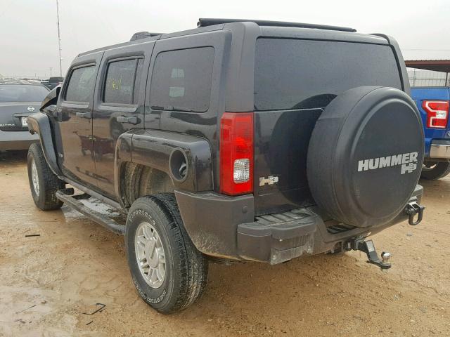 5GTEN13E998104336 - 2009 HUMMER H3 BLACK photo 3