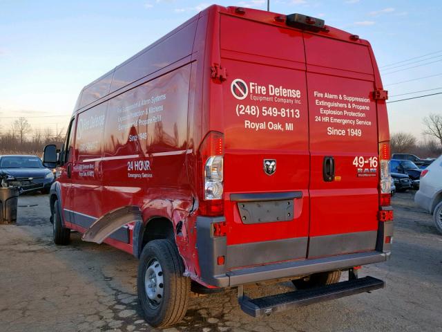 3C6TRVDGXGE108013 - 2016 RAM PROMASTER 红色 照片 3