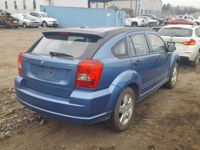 1B3HB48B47D235483 - 2007 DODGE CALIBER SX BLUE photo 4