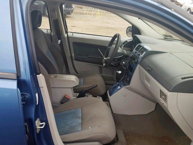 1B3HB48B47D235483 - 2007 DODGE CALIBER SX BLUE photo 5