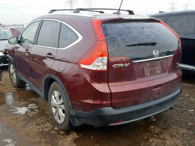 5J6RM3H73DL026959 - 2013 HONDA CR-V EXL MAROON photo 3