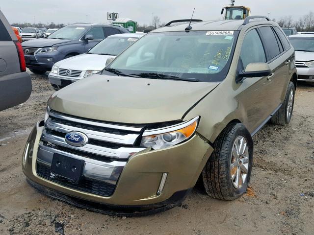 2FMDK3JC8DBC92132 - 2013 FORD EDGE SEL GREEN photo 2