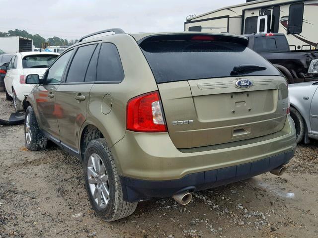 2FMDK3JC8DBC92132 - 2013 FORD EDGE SEL GREEN photo 3